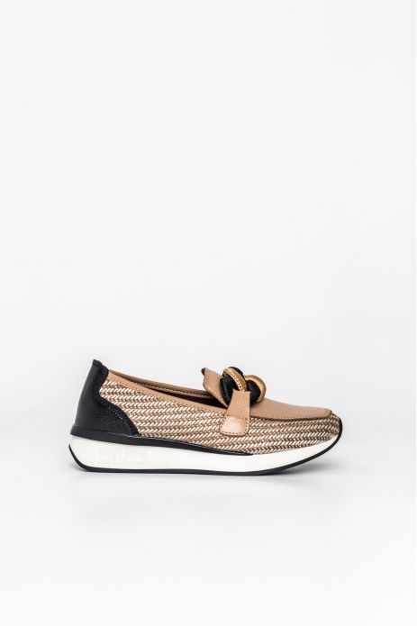 MOCASÍN CADENA PIEL COMBINADO