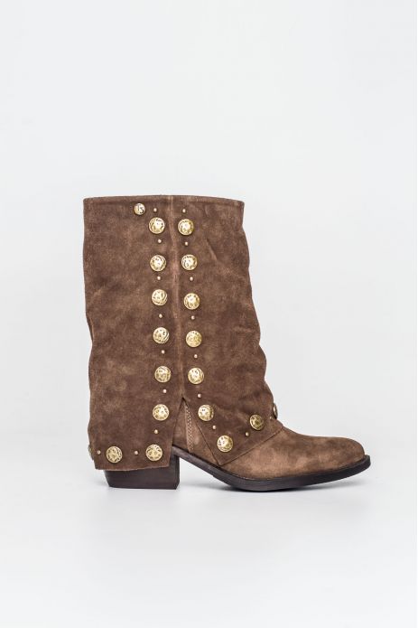 BOTAS CAÑA VUELTA PIEL SERRAJE
