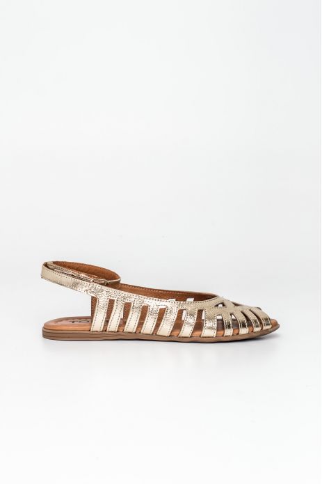 SANDALIA PLANA PIEL TROQUELADA