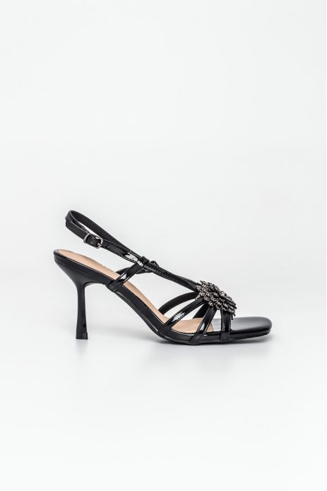 SANDALIA TACÓN DETALLE FLOR...