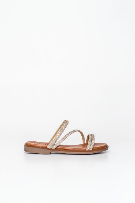 SANDALIA PLANA PIEL TIRAS...