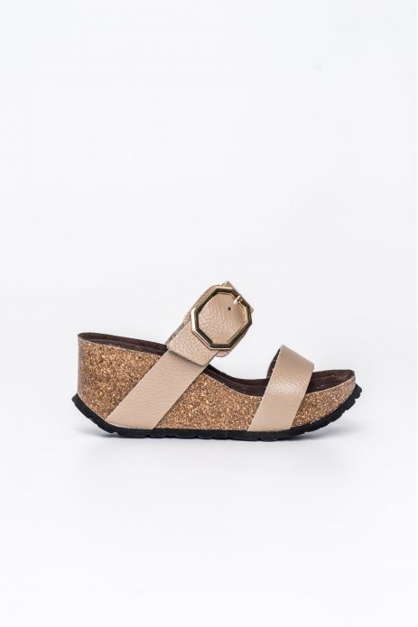 SANDALIA BIO CUÑA PIEL