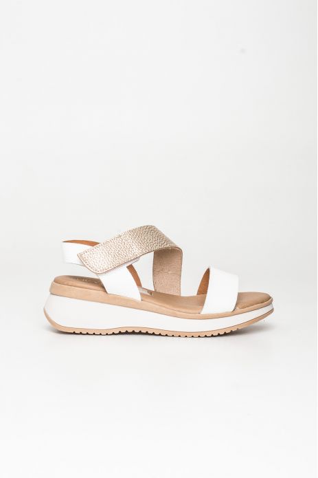 SANDALIA CUÑA PIEL VELCRO...