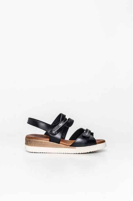 SANDALIA PIEL CUÑA VELCROS