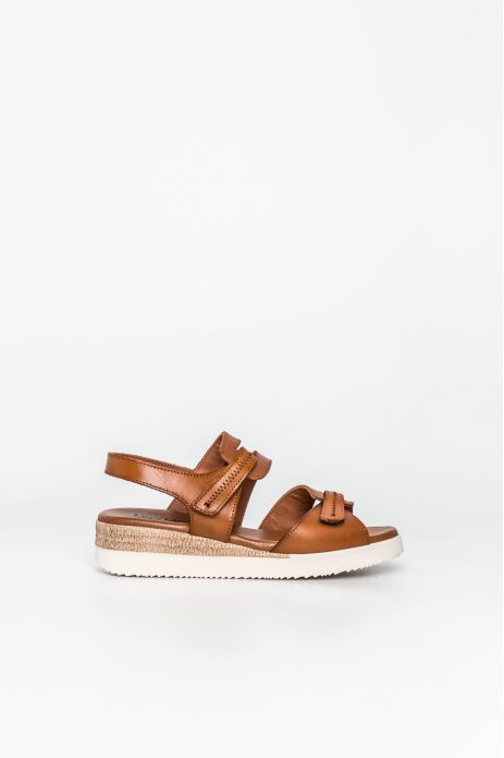 SANDALIA PIEL CUÑA VELCROS