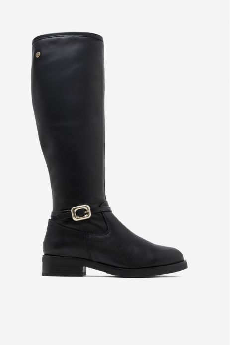 BOTA PIEL TACÓN DETALLE...