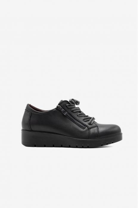 ZAPATO CUÑA PIEL ELÁSTICOS