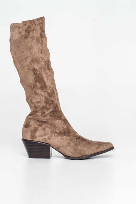 BOTA TACÓN ALTA BEIGE