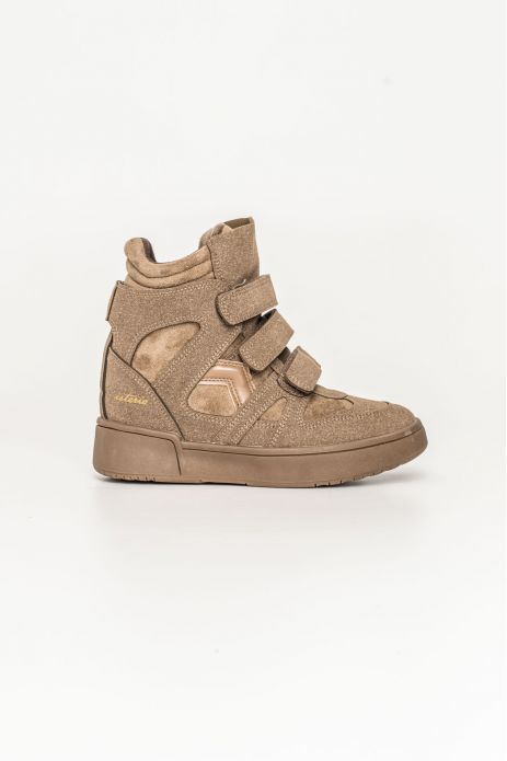 BOTÍN SNEAKER VELCRO TAUPE